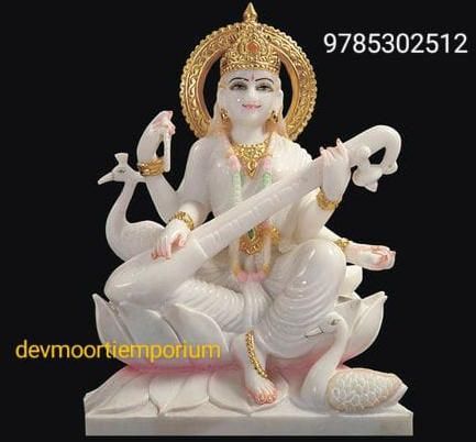 Marble Saraswati Mata Statue