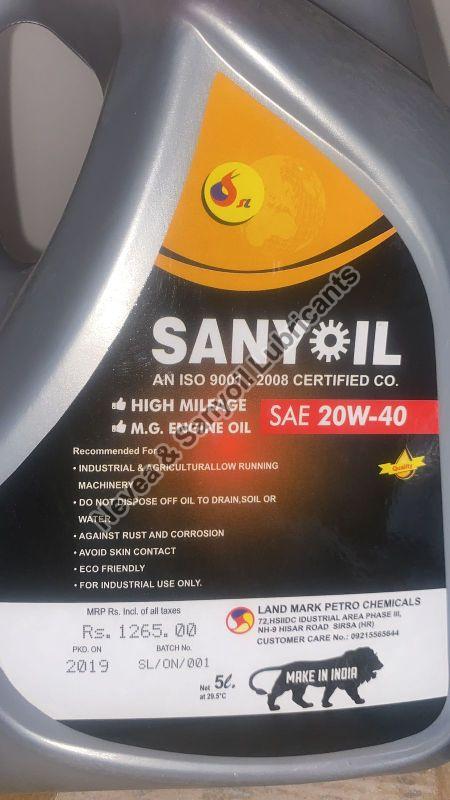 Sanyoil SAE 20W40 High Mileage Multigrade Engine Oil