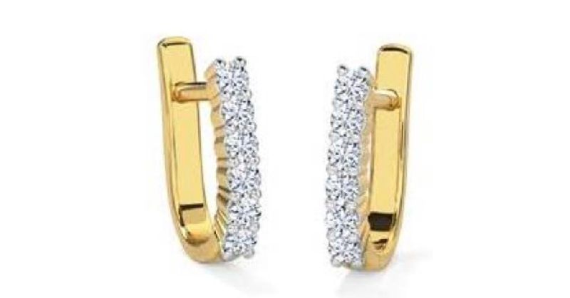 Gold & Diamond Hoop Earrings