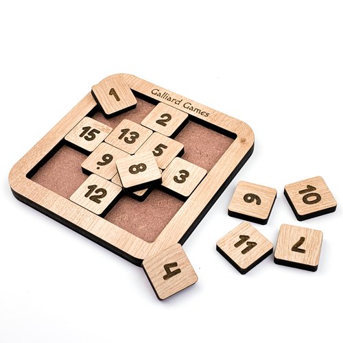 Wooden Number Slide Fifteen Puzzle
