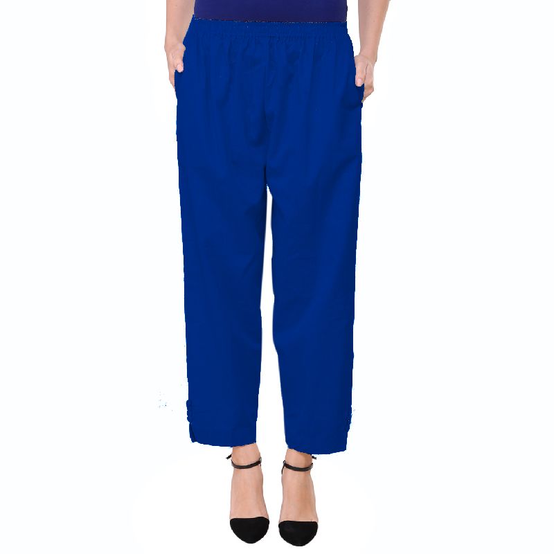 Blue Ladies Cotton Pant
