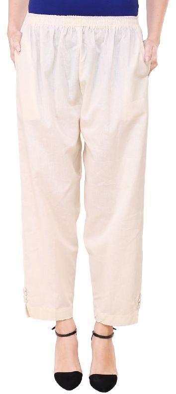 Buy RZLECORT Womens Slim Fit Cotton Blend Trouser RZWHIBLAPPANT  LWhite Black32 at Amazonin