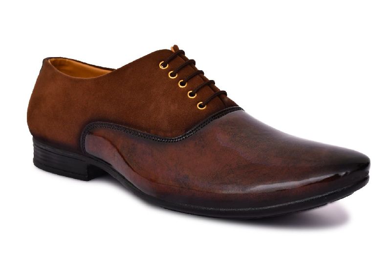 Mens Brown Patent Party Wear Shoes
