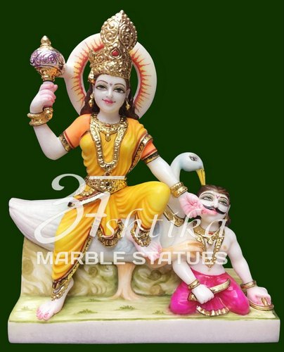 Marble Baglamukhi Mata Statue