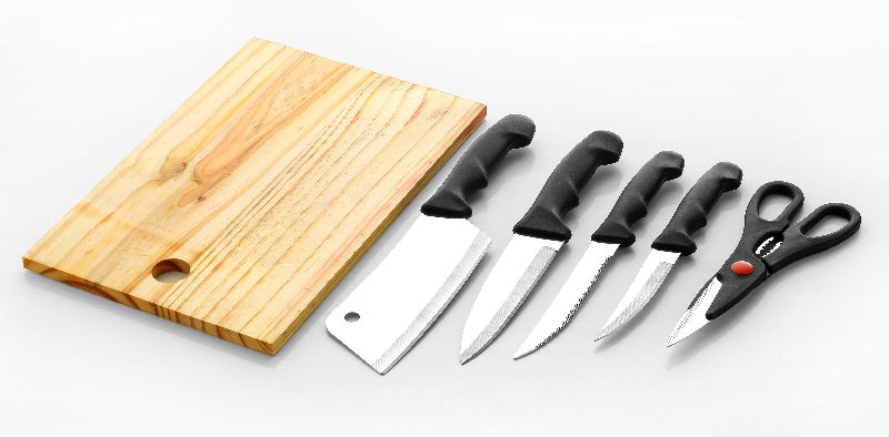 6pcs Knife Set With Plastic Chopping Board