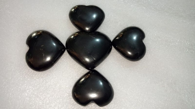 Black Shungite Heart Stone