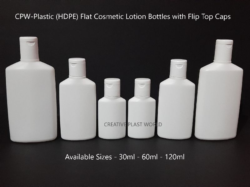 Plastic Flat Lotion Bottles with Flip Top Cap