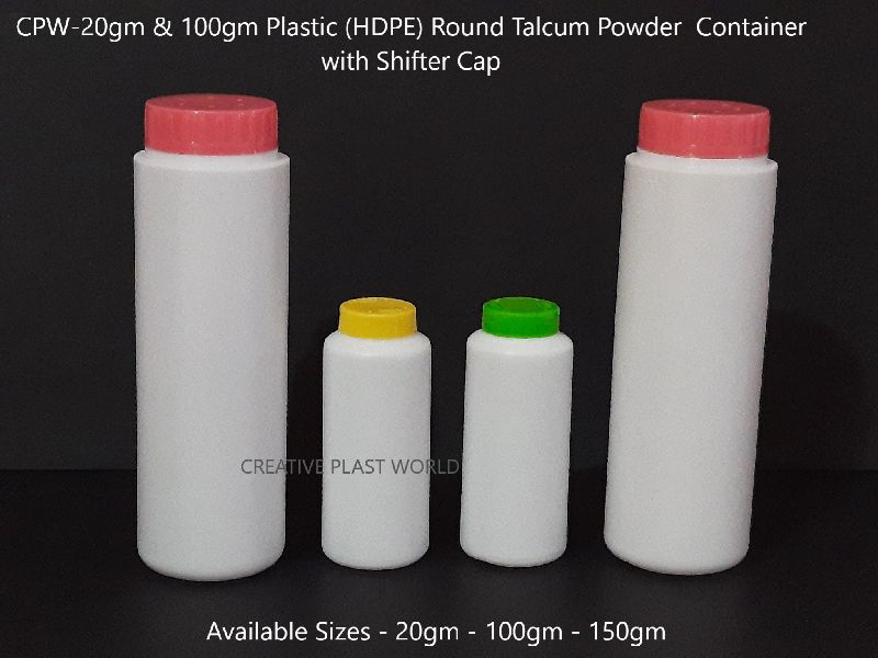 Plastic Round Talcum Powder Bottles