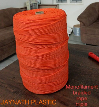 Orange Monofilament Braided Rope, Machine Made