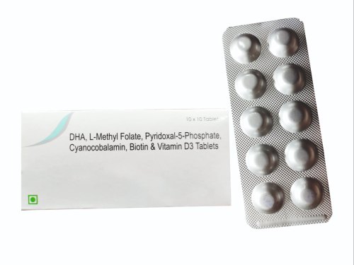 DHA L-Methyl Folate Pyridoxal-5-Phosphate Cyanocobalamin Biotin Tablets