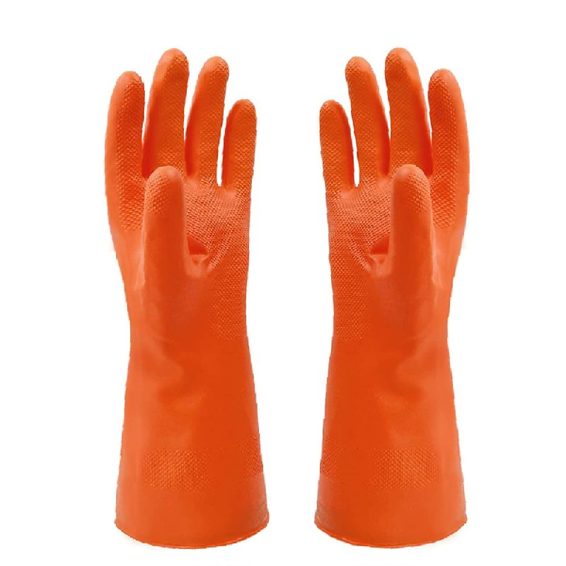 Orange Rubber Gloves