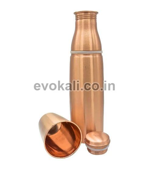 Glass Design Copper Water Bottle With Glass