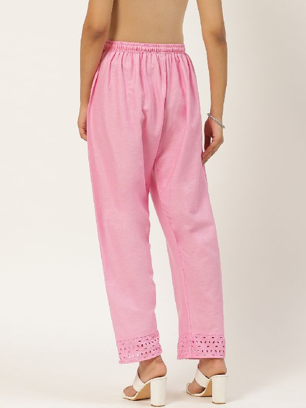 Vastraa Fusion Women\'s Regular Fit Cotton Palazzo (Pink)