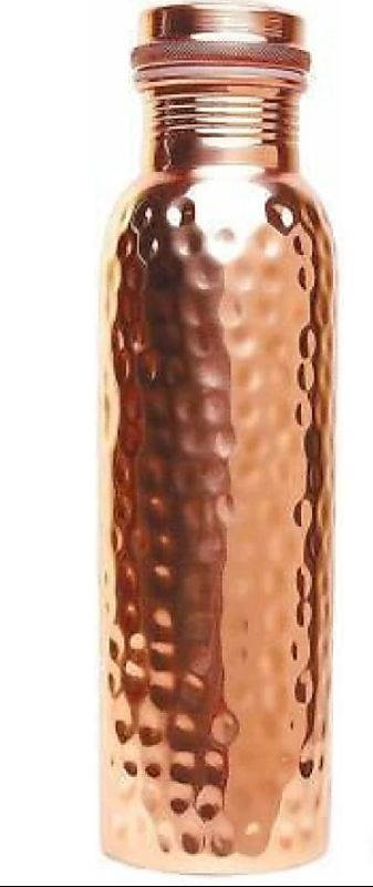 Lacquer Polished Hammered Copper Water Bottle