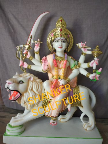Temple Marble Durga Statue