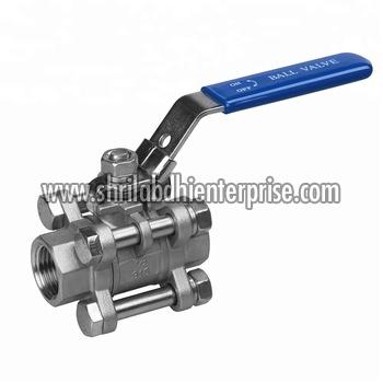 Screwed End 3 Piece Ball Valve