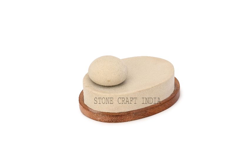 Marble Soap Dish With Wooden Base