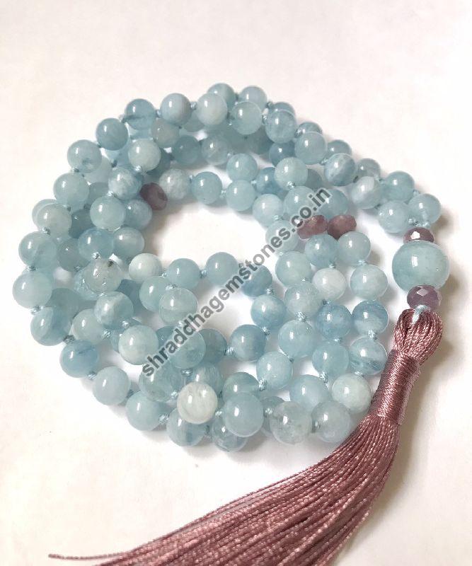 Aquamarine Beads Mala