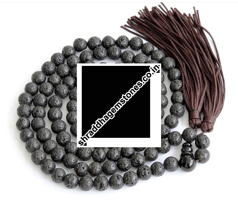 Black Lava Beads Mala