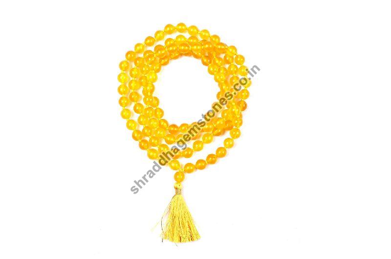 Yellow Agate Beads Mala