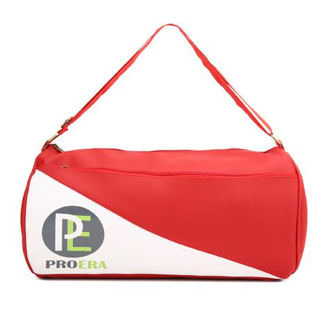 Red and White Duffle Bag