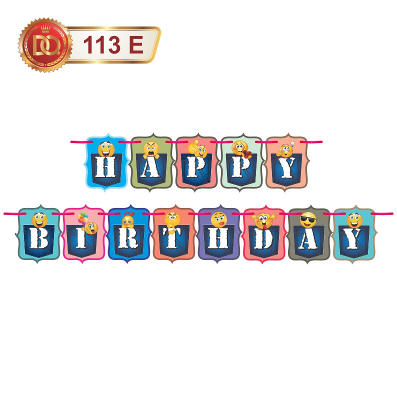Emoji Happy Birthday Banner