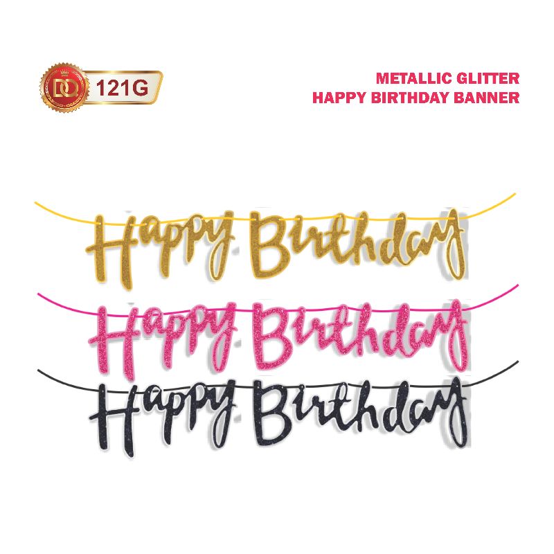 Glitter Happy Birthday Banner