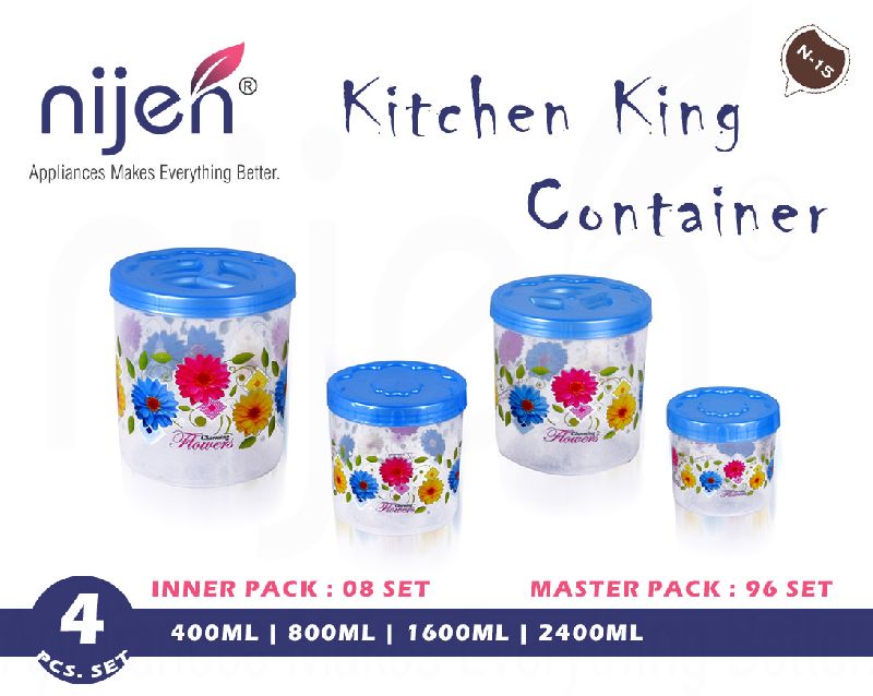 Kitchen King Container 4pcs. Set Transparant