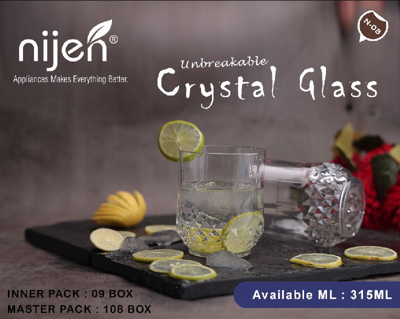 Unbreakable Plastic Glass (315 Ml) (Crystal)