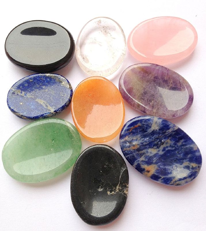 Crystals quartz thumb worry Stone Oval Polished Palm Pocket Healing Energy Crystal Massage Tumble