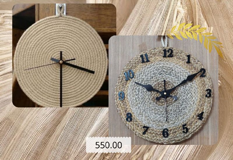 Banana Fiber Handicraft Wall Clock