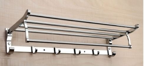 SS Square Folding Towel Rack With Hook Patti
