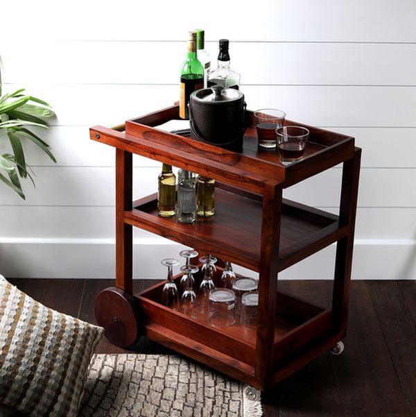 Wooden Bar Trolley