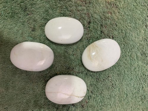 Natural White Jade Palm Gemstones