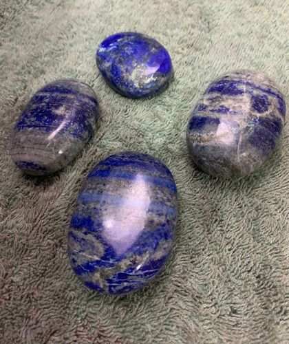 Oval Shaped Lapis Lazuli Plam Gemstones
