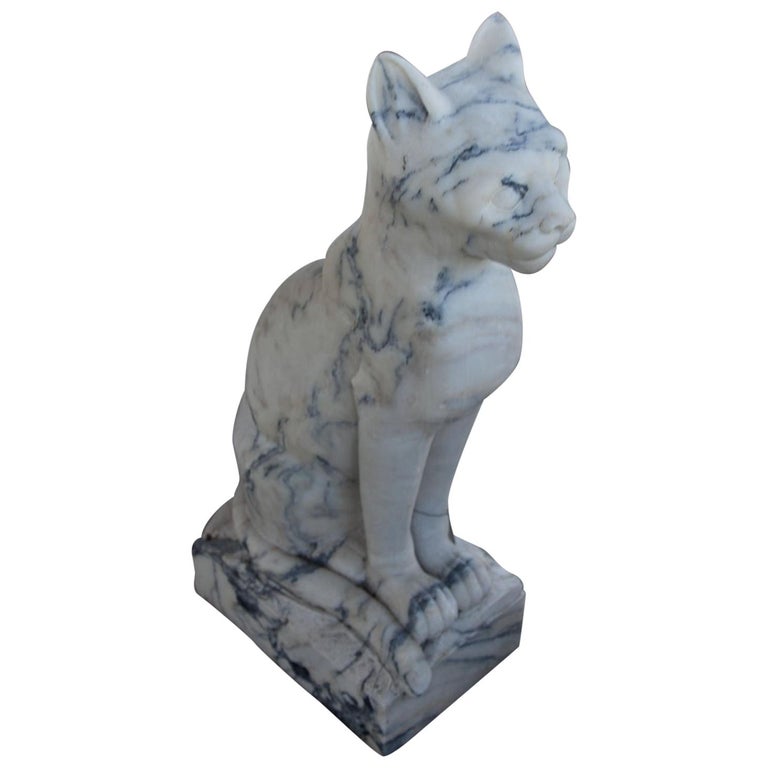 Marble Cat Statue