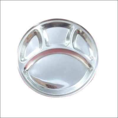 4 Compartment Stainless Steel Plate