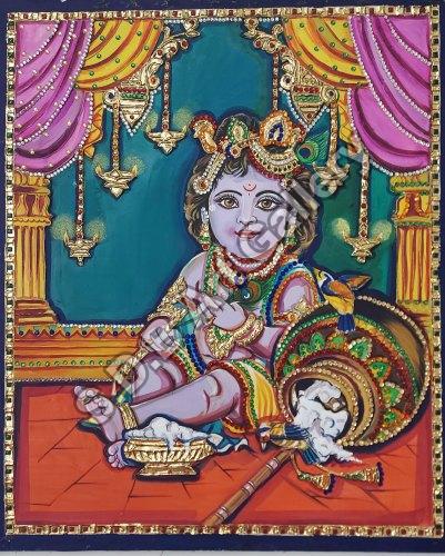 26X23 Inch Krishna Tanjore Paintings