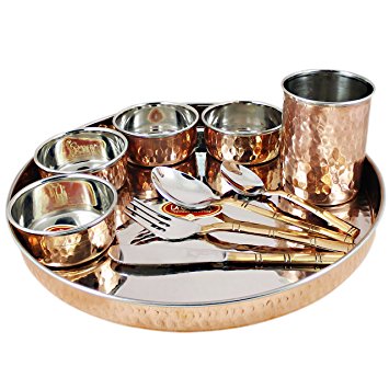 Copper Steel  Thali Set