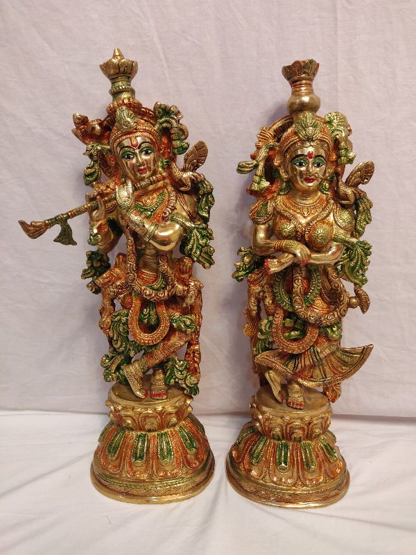 20 Inch Brass Radha Krishna Statue