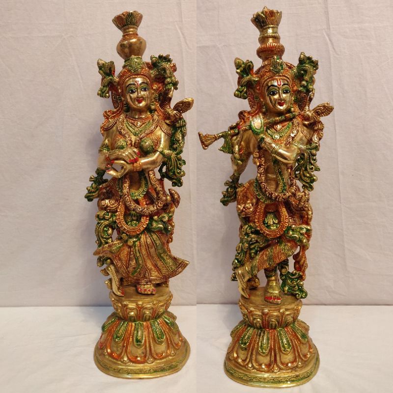 24 Inch Brass Radha Krishna Statue