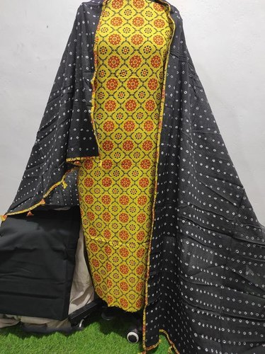 Ajrakh Bandhani Cotton Dress Material