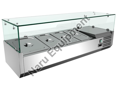 Refrigerated Topping Rail with Glass Sneeze Guard