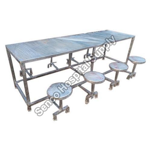 SDTC-064 Stainless Steel Canteen Table With Fixed Chair