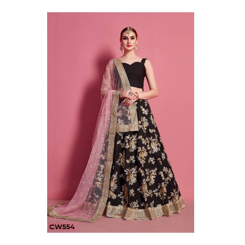 Magnificent Black Color Lehenga Choli With Matching Blouse