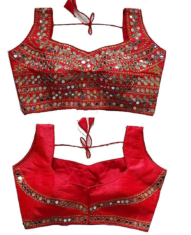 Women's Phantom Silk Blouse Red Manufacturer Supplier from Surat India
