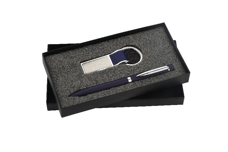 NAVY BLUE PEN AND KEYCHAIN SET