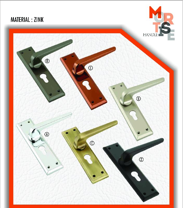 M-1018 Zink Plate Mortise Door Handles