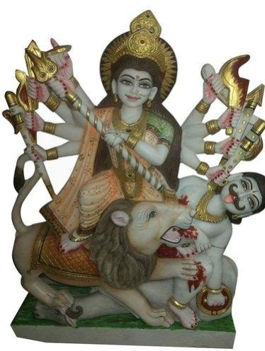 Marble Mahishasura Mardini Statue