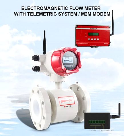 Electromagnetic Flow Meter With Telemetry System